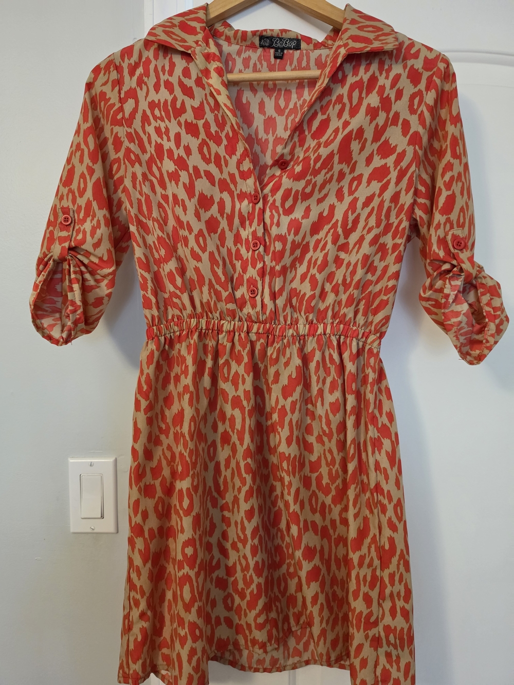 BeBop Orange Leopard Print Blouse